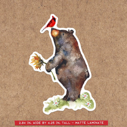 BEAR, CARDINAL AND SUNFLOWER