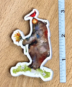 Bear, Cardinal & Sunflower