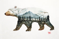 Ceramic Coaster 'Forest Bear'