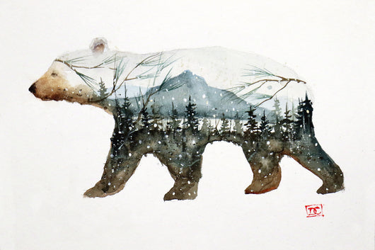 Ceramic Coaster 'Forest Bear'