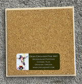 Ceramic Coaster 'Bear & Butterfly'