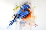 5x7" Greeting Card 'Springtime Bluebird'