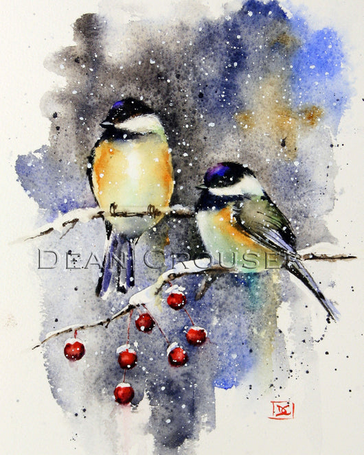 CHICKADEES & CRABAPPLE