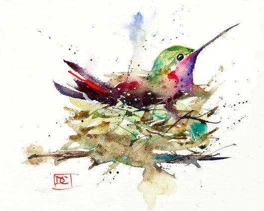 HUMMINGBIRD IN NEST